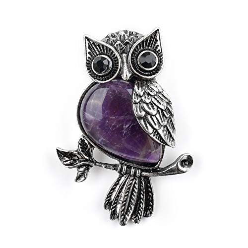 CrystalTears Women Men Vintage Rhinestone Cute Owl Brooches Natural ...